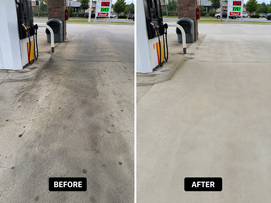 Commercial pressure washing before after Hampton Roads 757