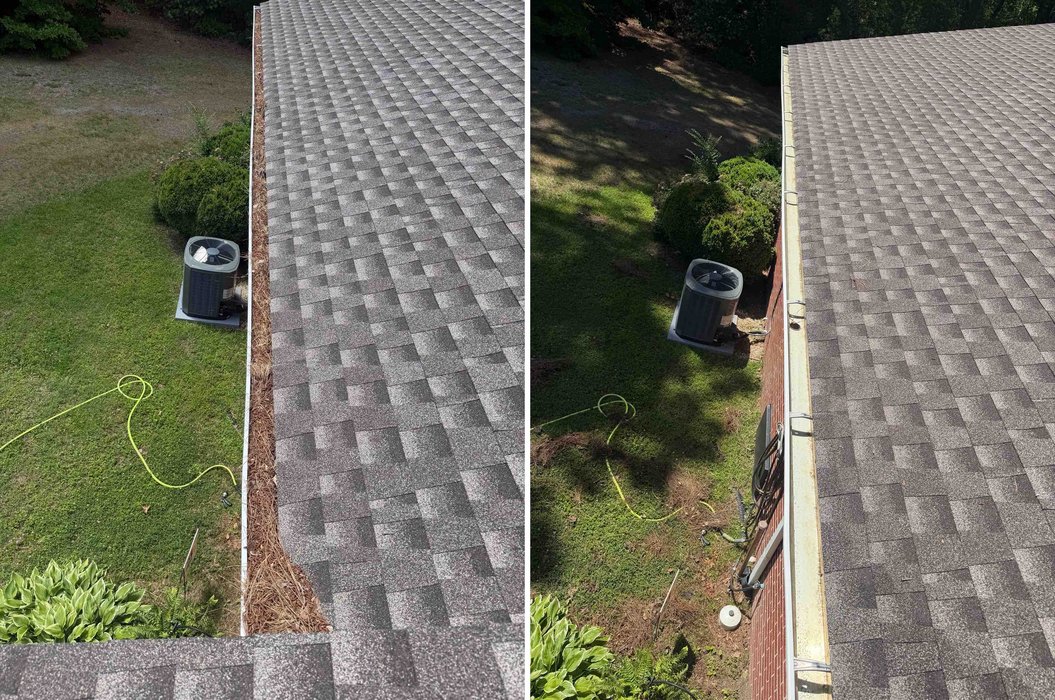 Gutter cleaning before after Hampton Roads 757