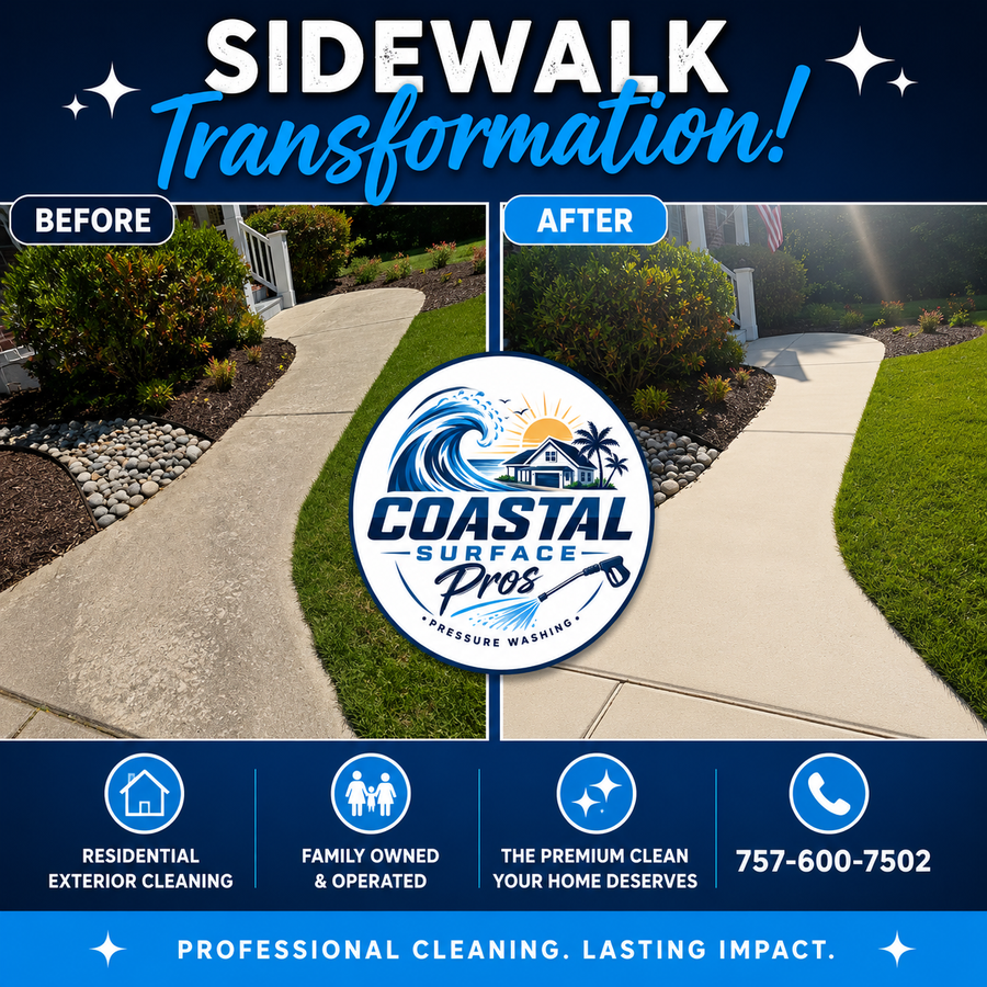 Sidewalk transformation Hampton Roads